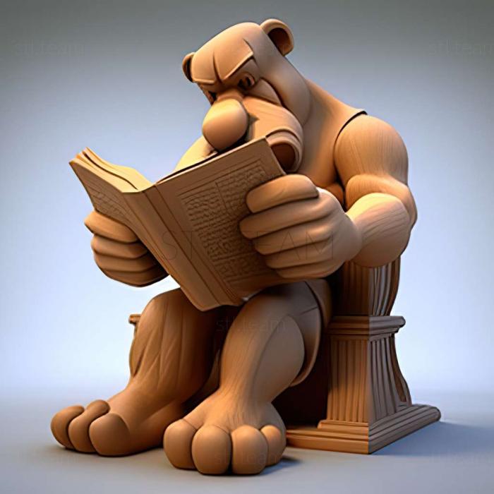 3D модель Дьюї - відома тварина, яка читає книги (STL)
